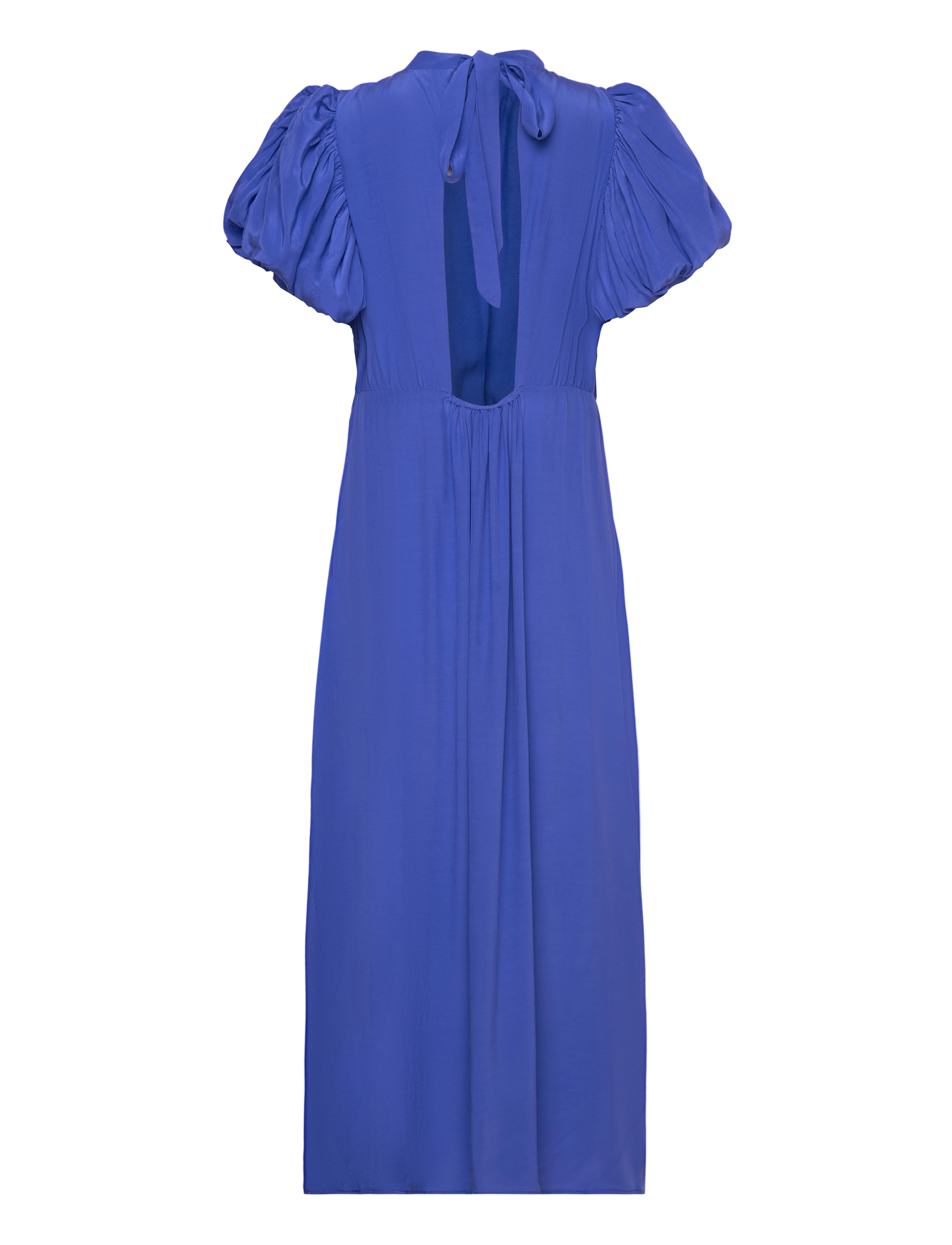 Minus - MSAlicia Puff Short Sleeve Open Back - midi kjoler - royal blue - 1