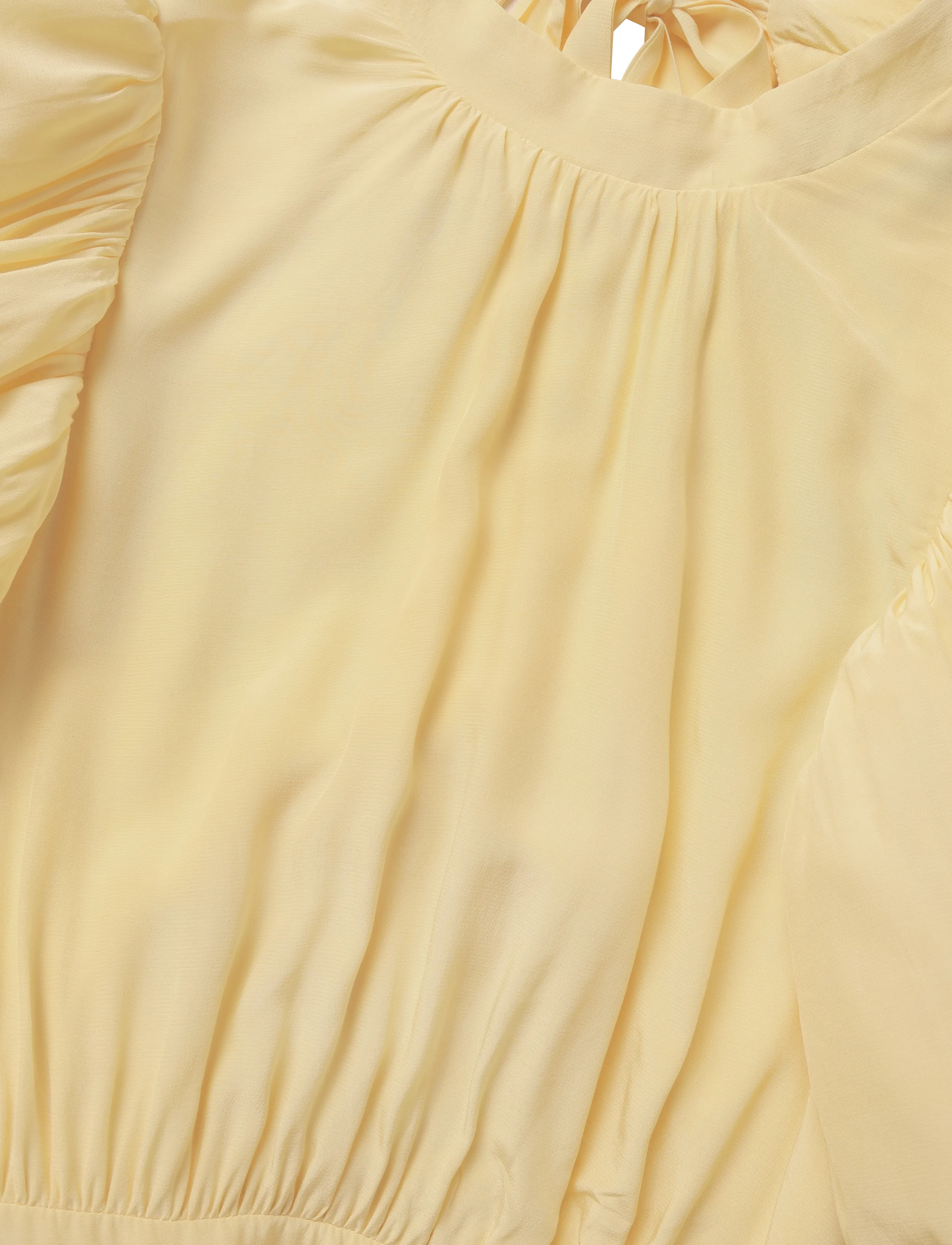 Minus - MSAlicia Puff Short Sleeve Open Back - midikleider - soft yellow - 2