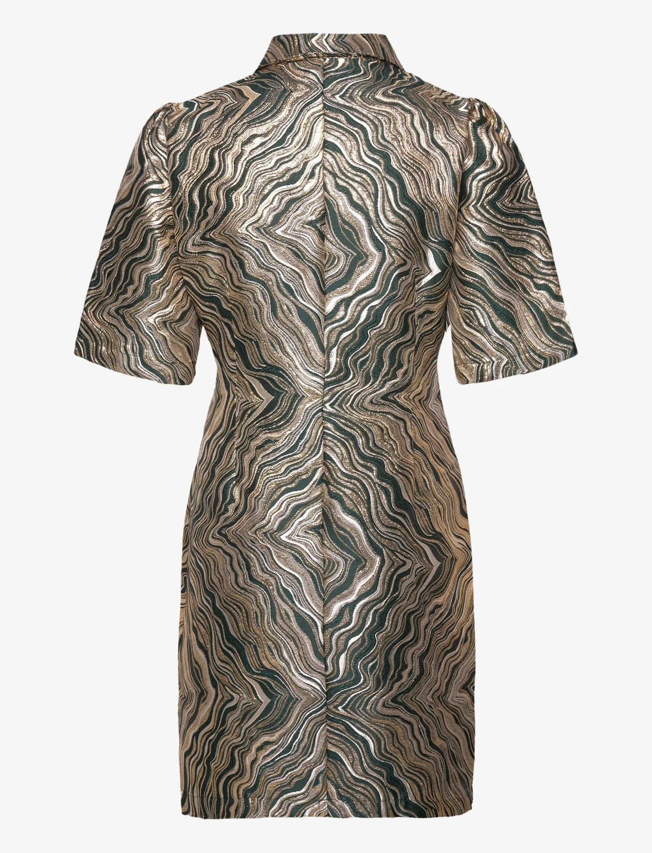 Minus - MSEvelina Jacquard Short Dress - feestelijke kleding voor outlet-prijzen - jungle green jacquard - 1