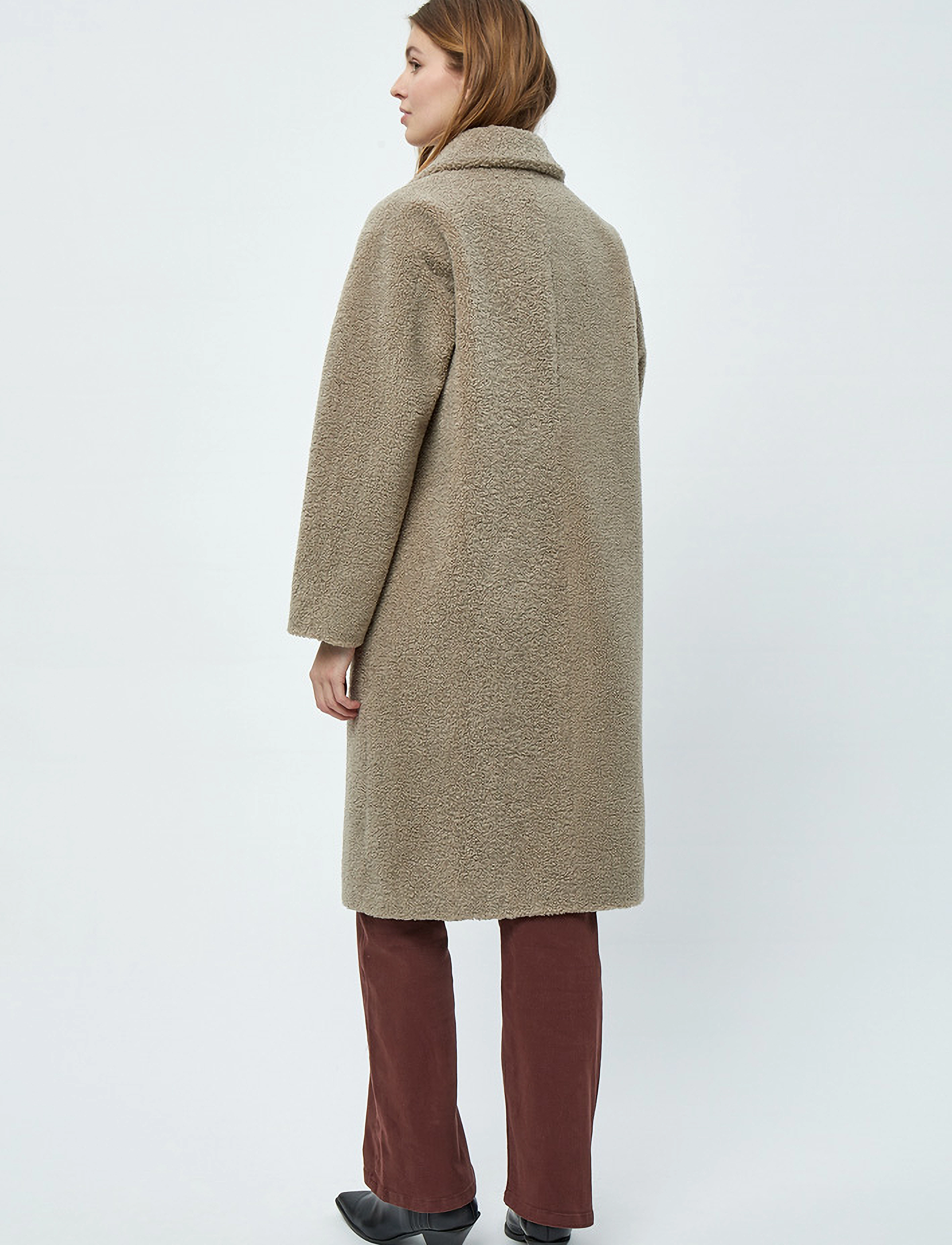 Minus - MSSaidie Vegan Fur Coat - wood smoke - 3