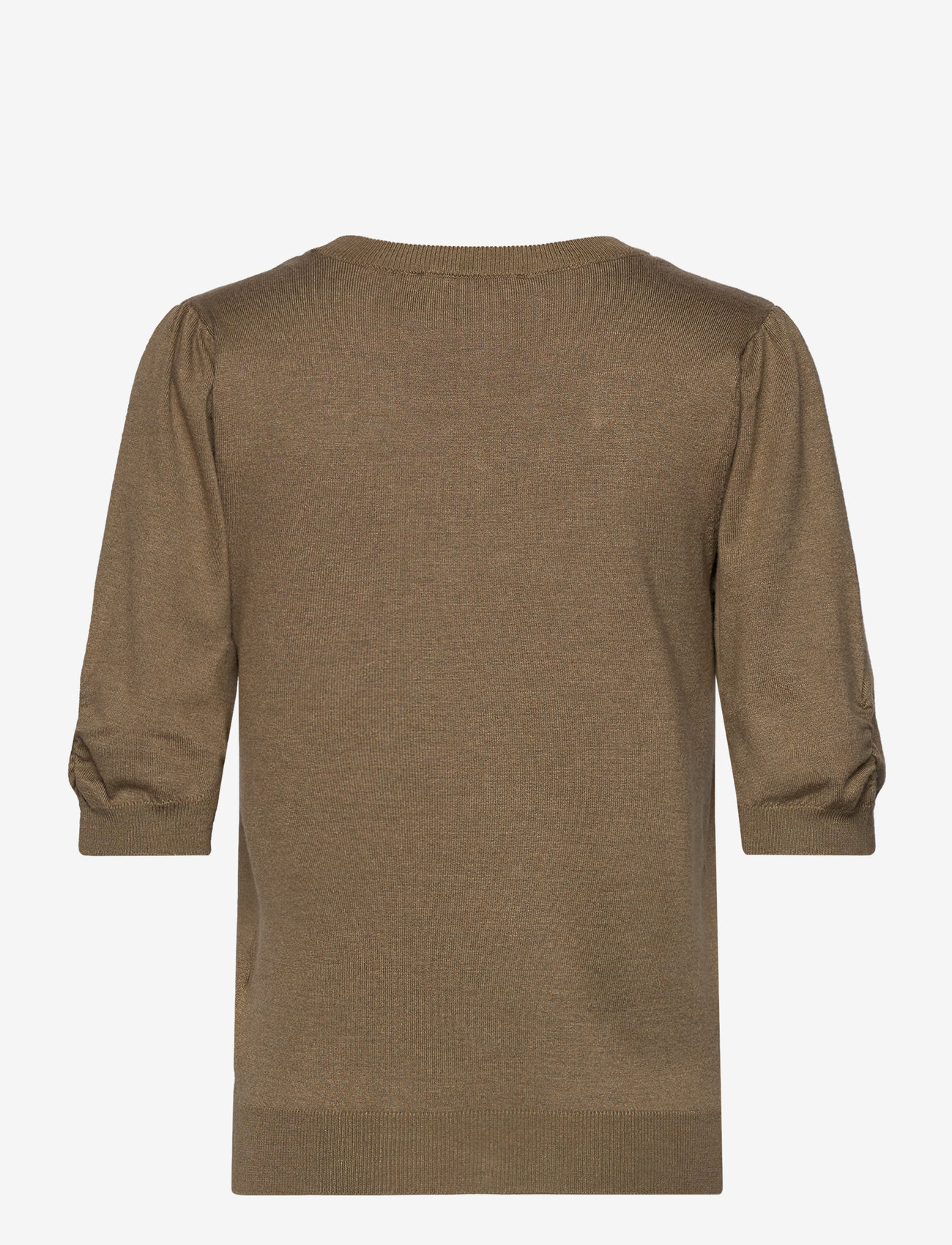 Minus - MSPam Scoop Neck Knit T-Shirt - pullover - gothic olive melange - 2