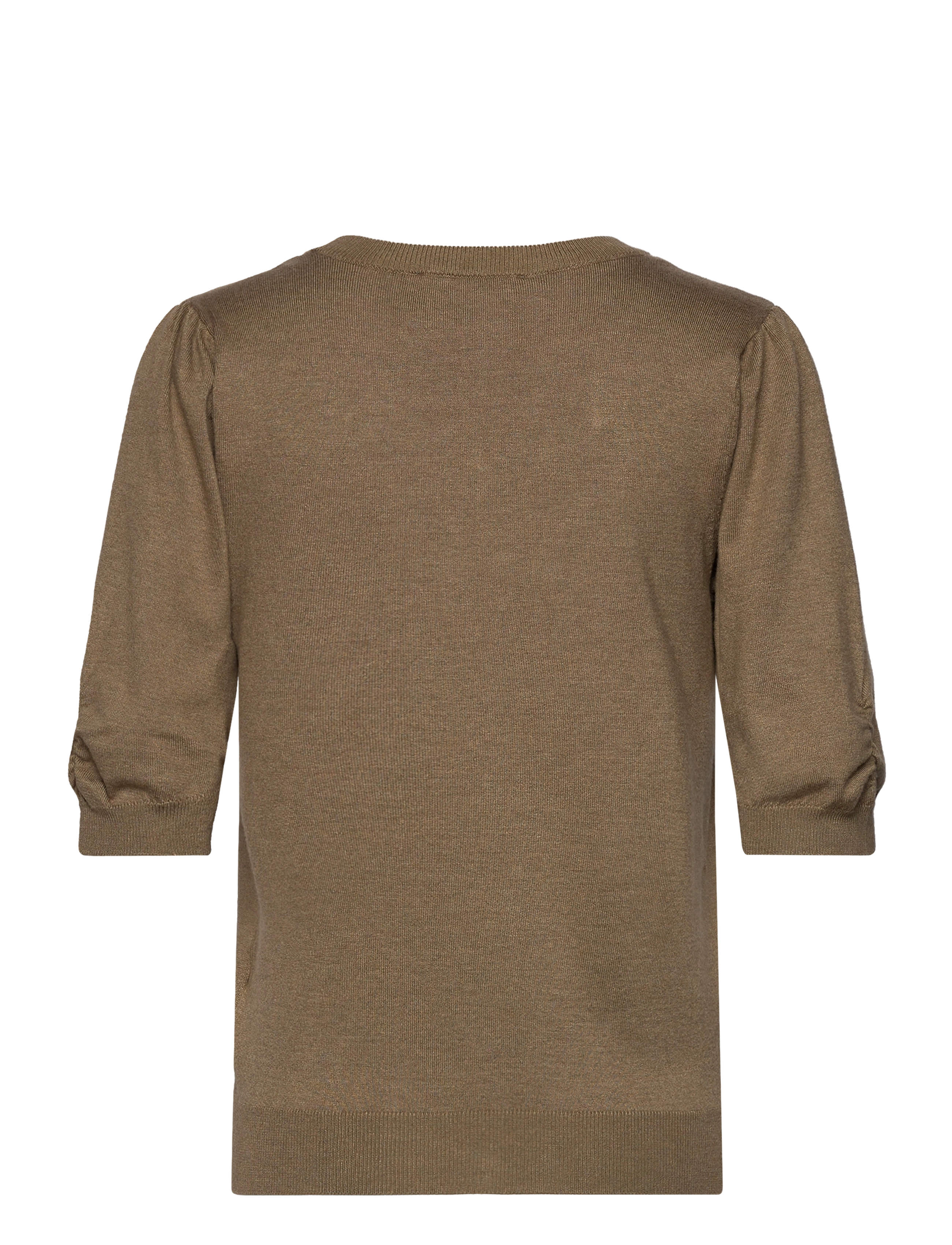 Minus - MSPam Scoop Neck Knit T-Shirt - gothic olive melange - 2