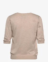 Minus - Pam Scoop Neck Knit T-Shirt - neulepuserot - sand gray melange - 1