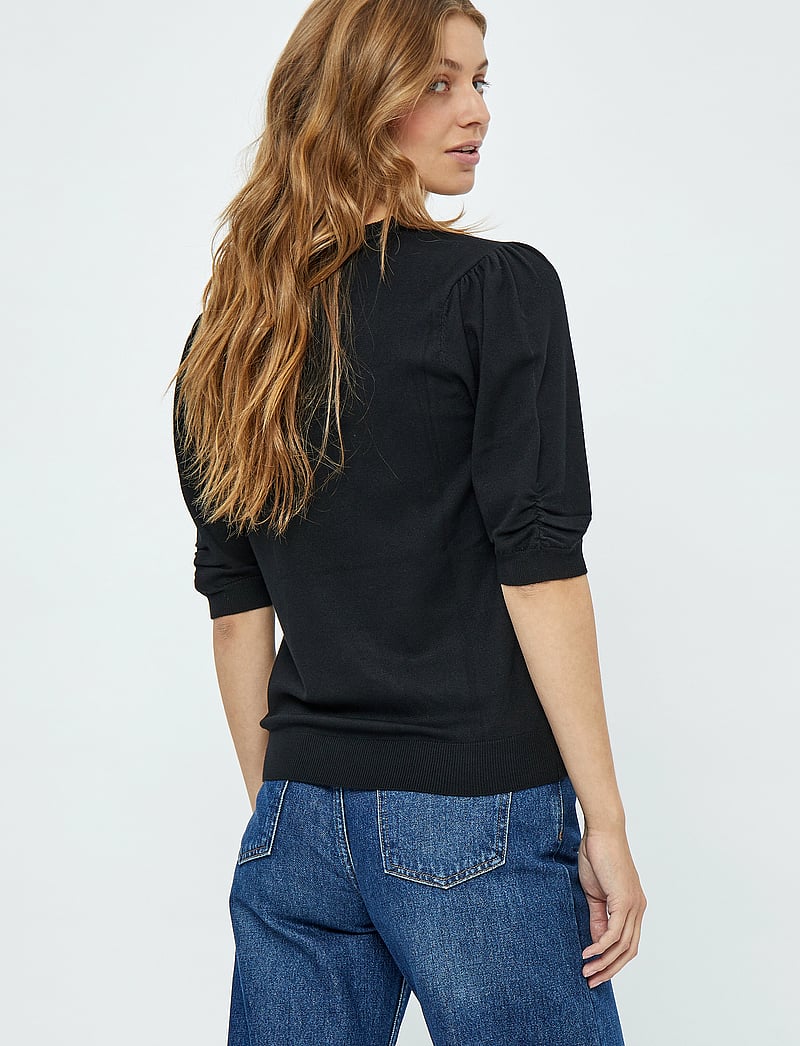 Minus - MSPam Scoop Neck Knit T-Shirt - stickade tröjor - sort - 3