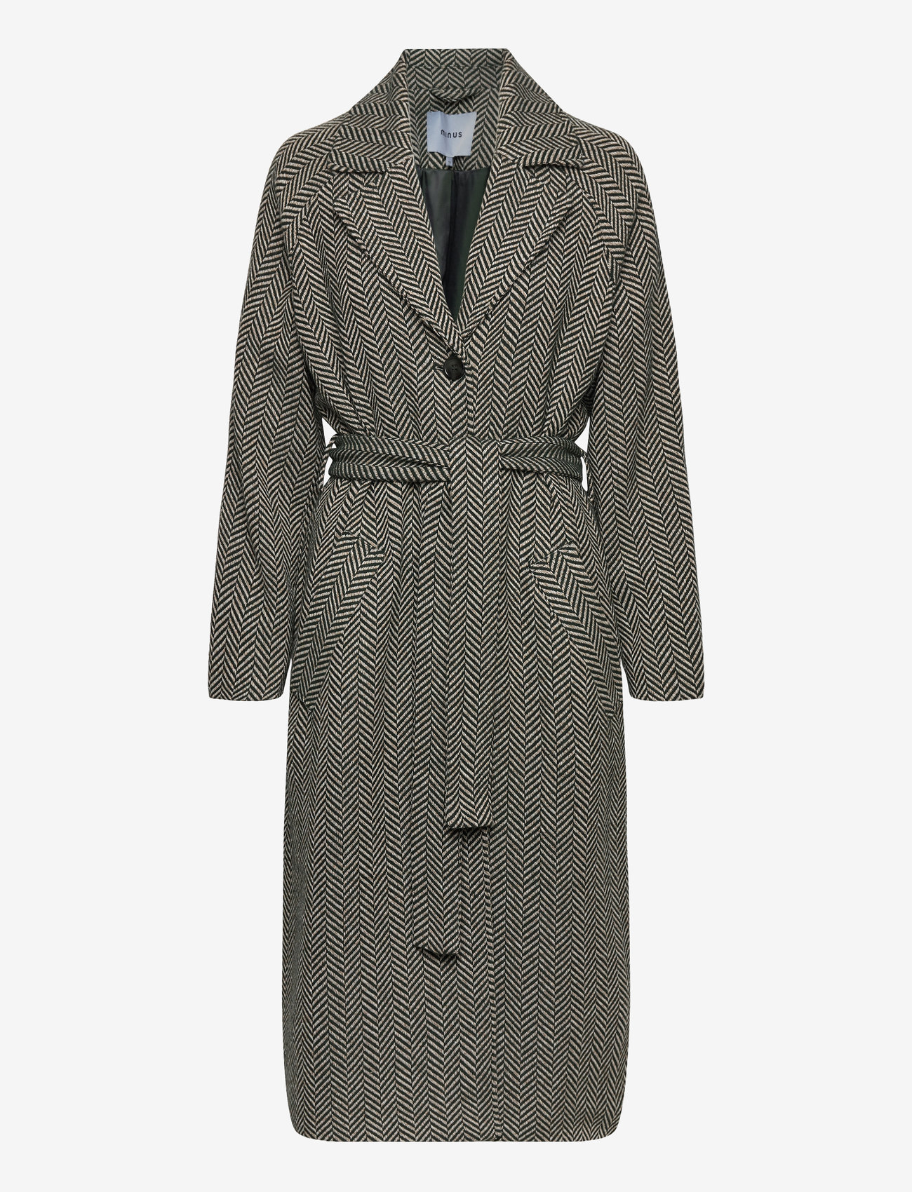 Minus - MSNatalie Woolen Belted Coat - jungle green - 1