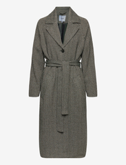 Minus - MSNatalie Woolen Belted Coat - winter coats - jungle green - 0