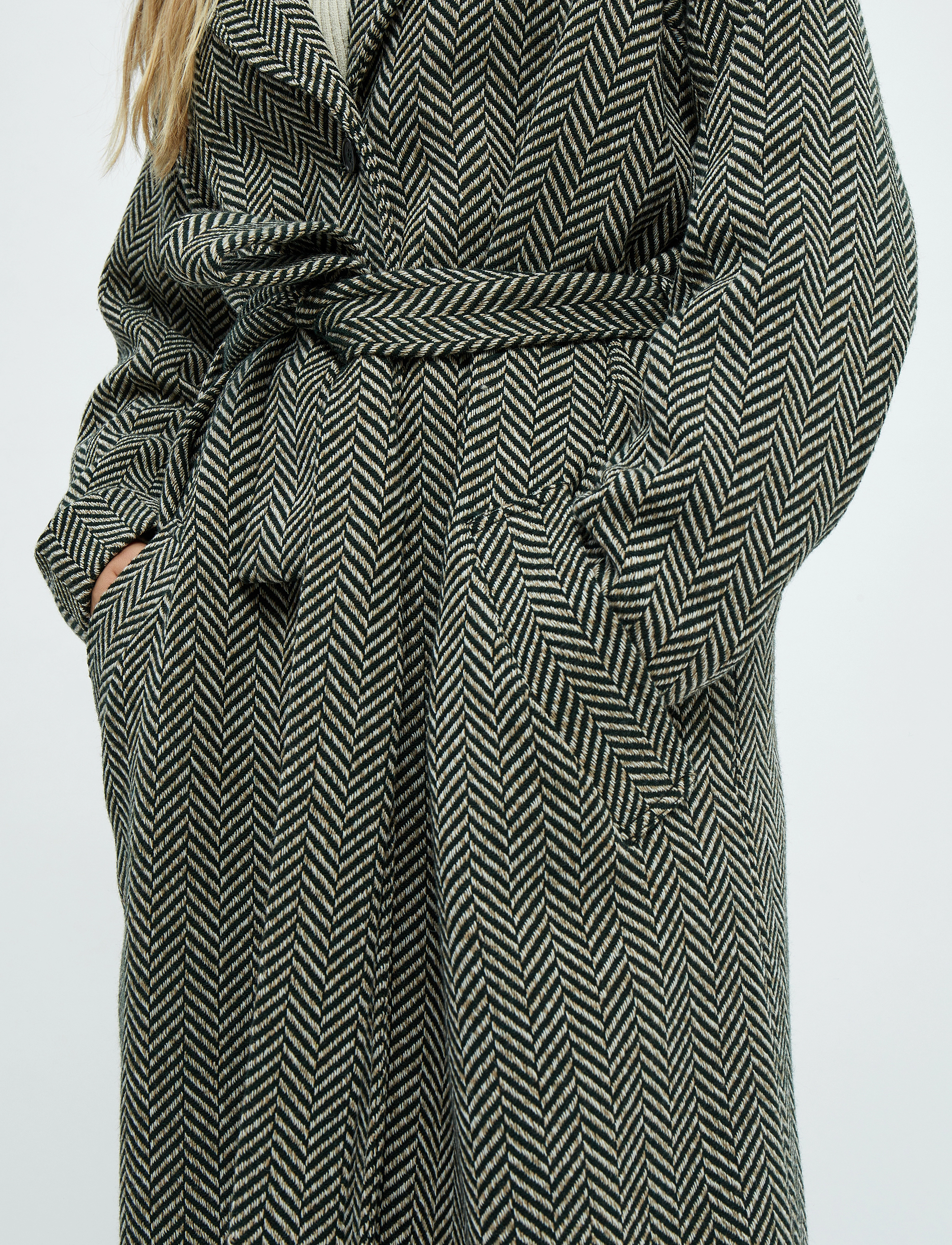 Minus - MSNatalie Woolen Belted Coat - jungle green - 4