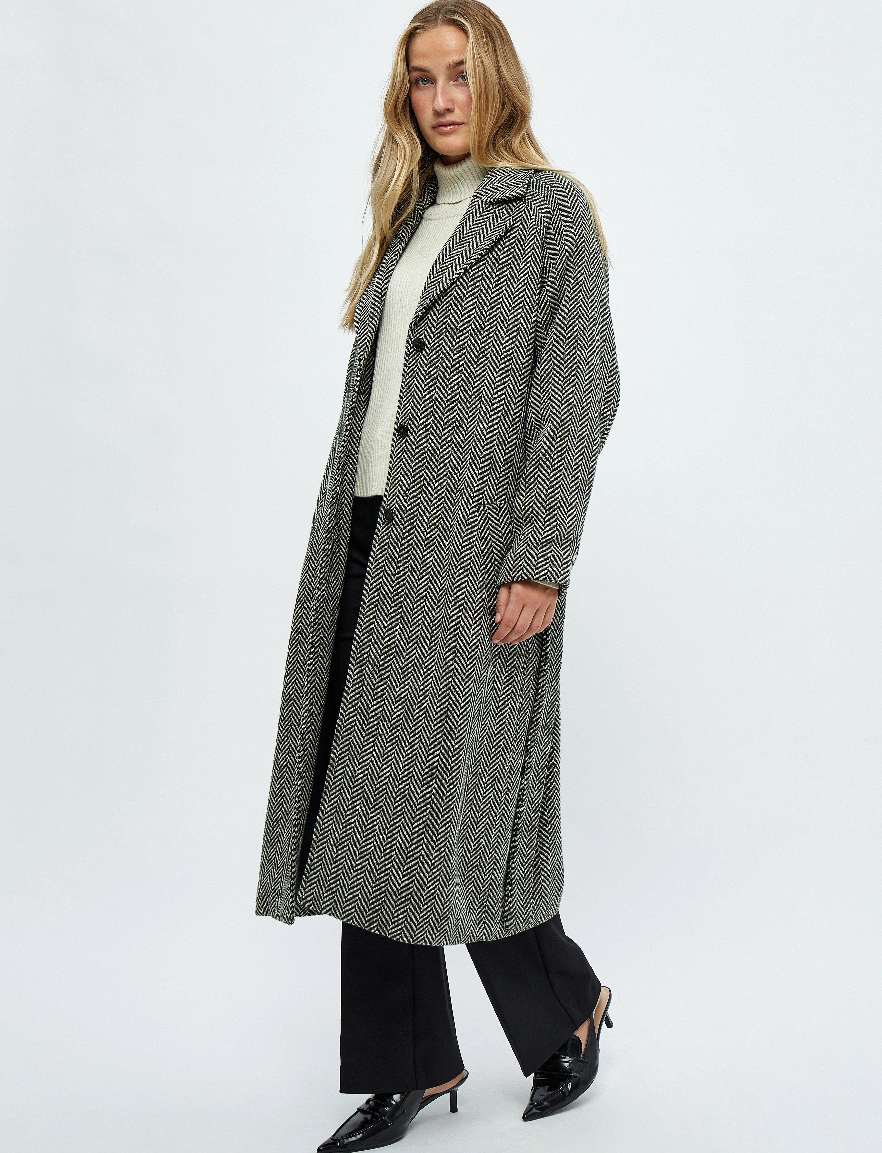 Minus - MSNatalie Woolen Belted Coat - jungle green - 5