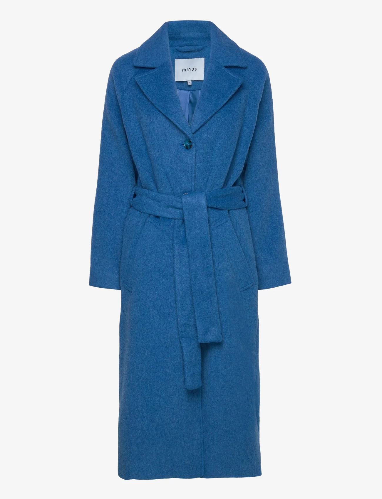 Minus - MSGloria Wool Belted Coat - vinterkappor - imperial blue - 0