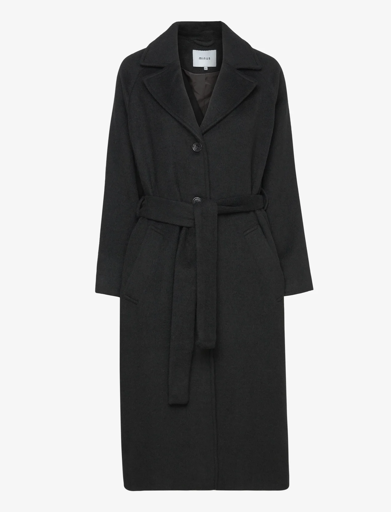 Minus - MSGloria Wool Belted Coat - winterjassen - sort - 0