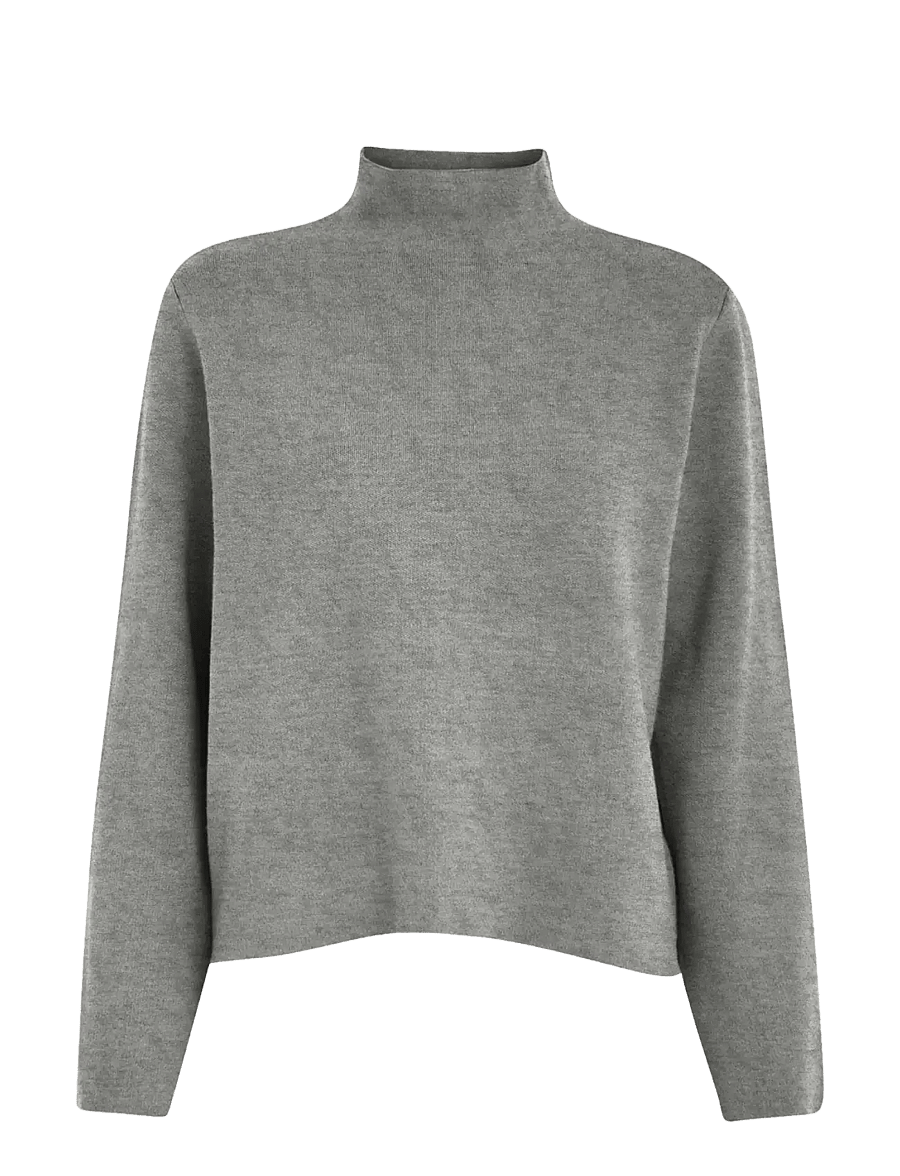Minus - MSLupi High Neck Knit Pullover - rullekraver - gunmetal melange - 1