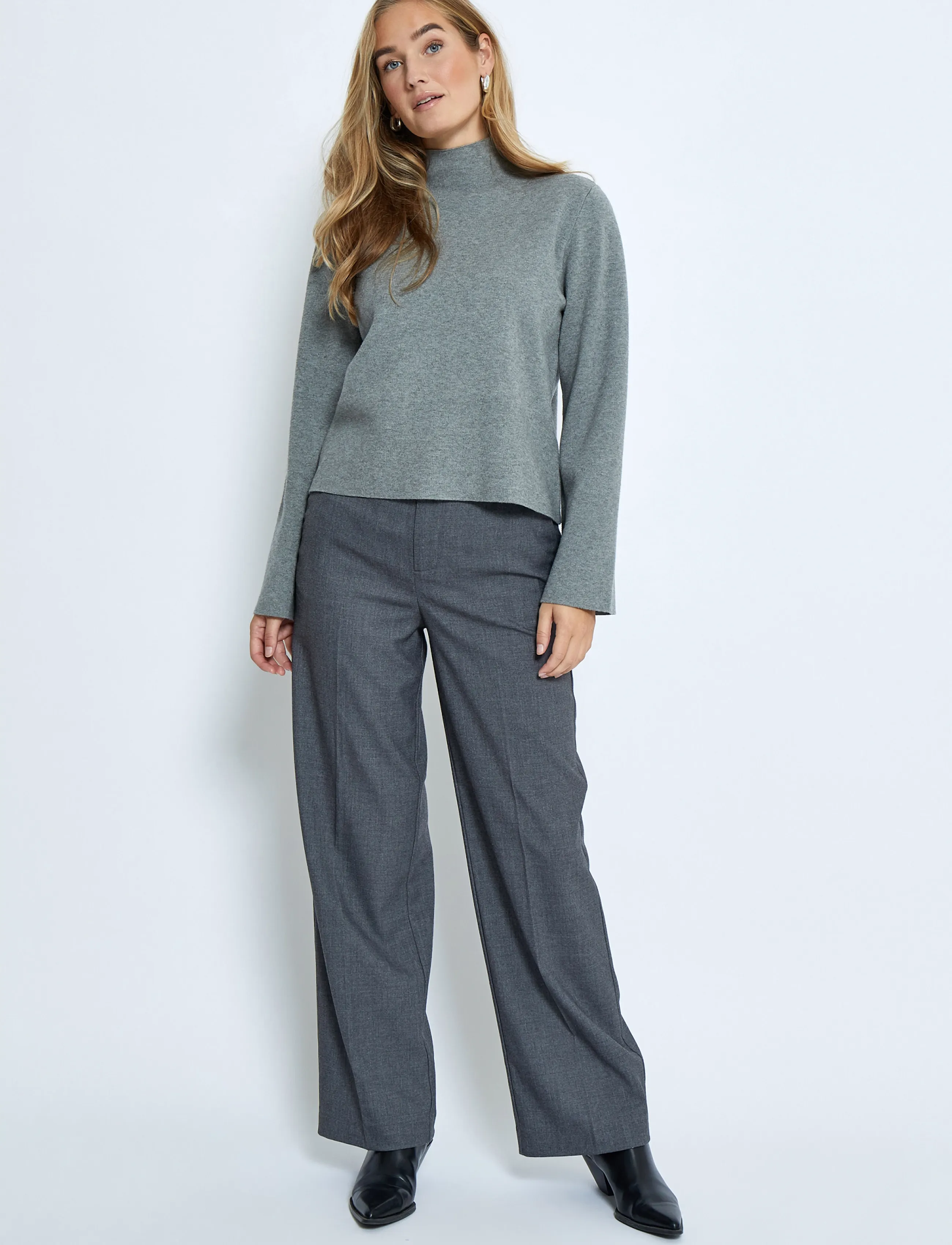 Minus - MSLupi High Neck Knit Pullover - rullekraver - gunmetal melange - 3