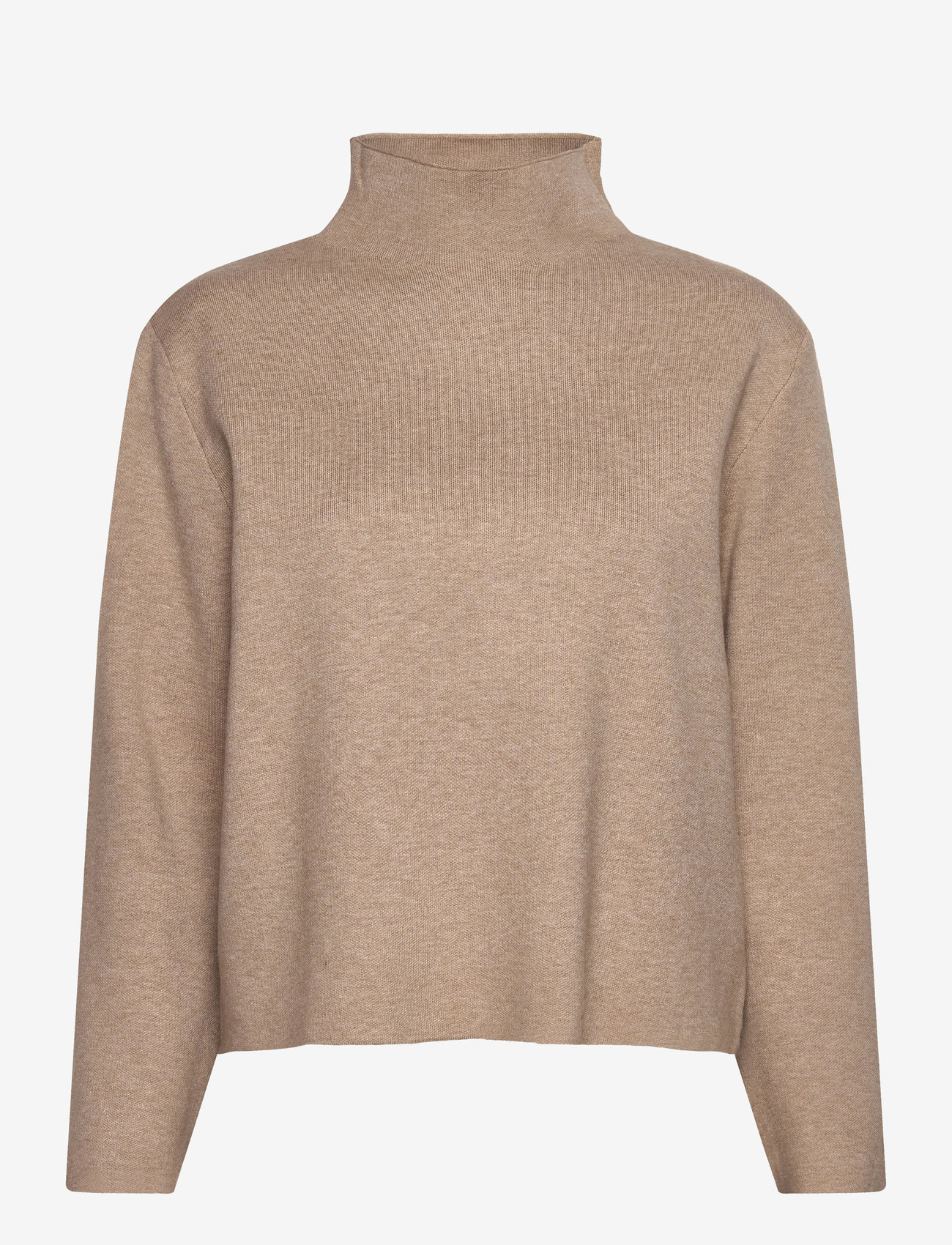 Minus - MSLupi High Neck Knit Pullover - efterårstøj - string melange - 0