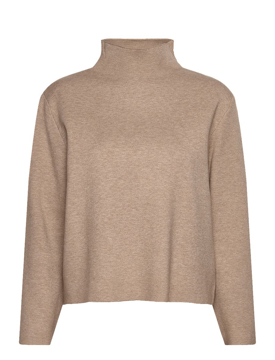 Minus - MSLupi High Neck Knit Pullover - turtlenecks - string melange - 0