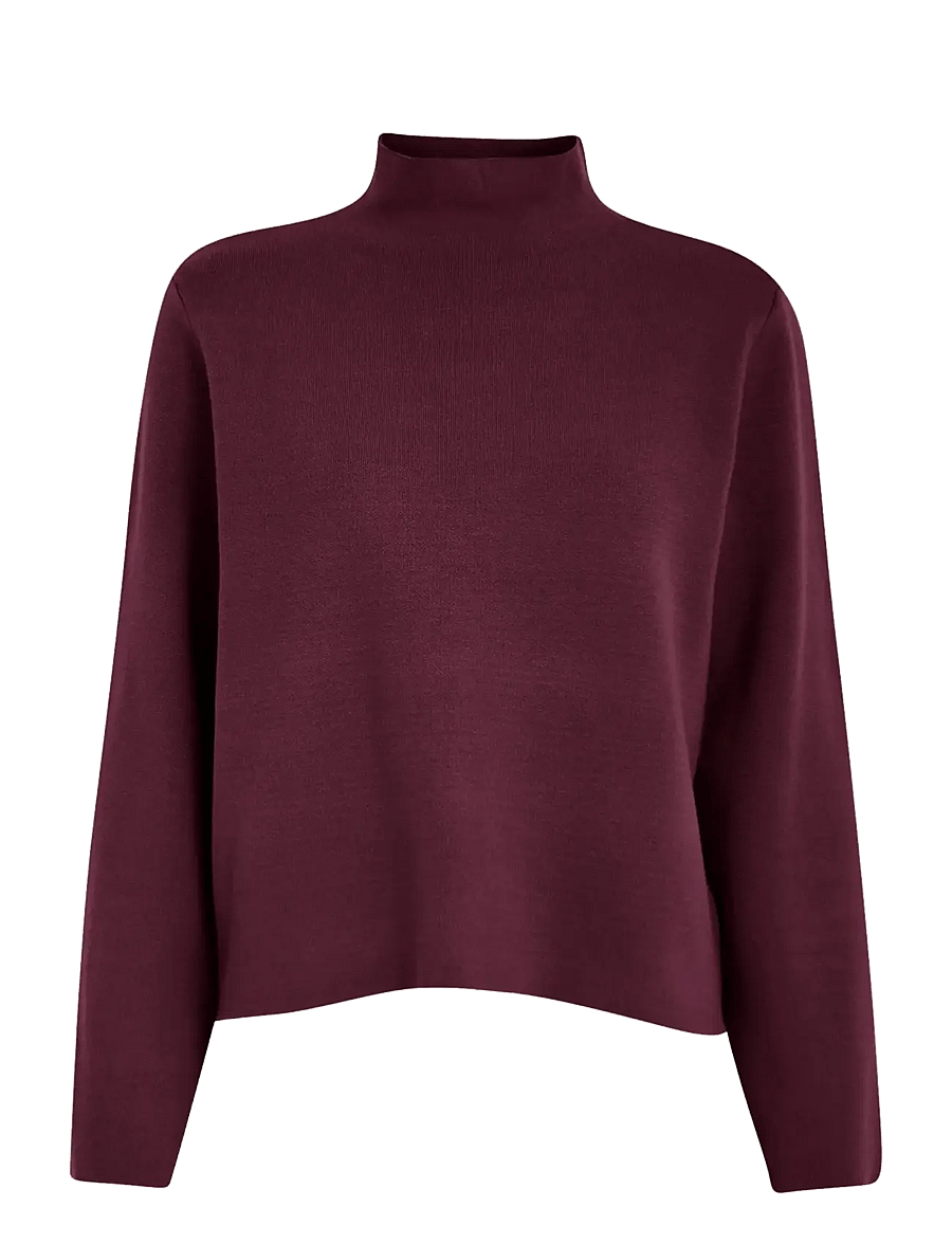 Minus - MSLupi High Neck Knit Pullover - rollkragenpullover - winetasting - 1