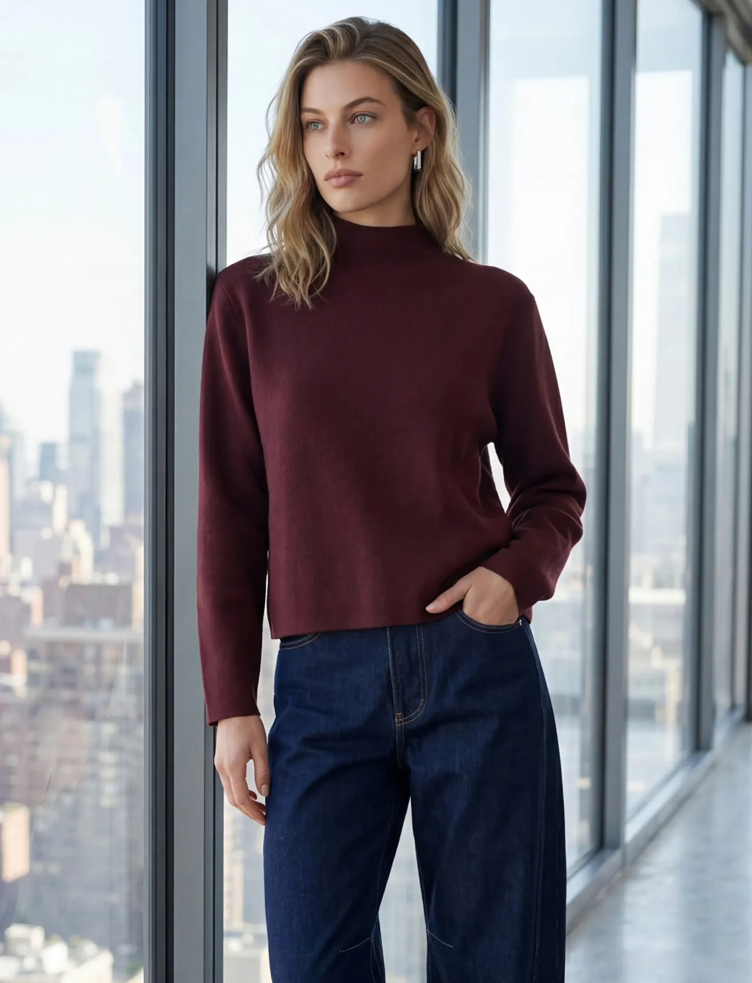 Minus - MSLupi High Neck Knit Pullover - autumn clothing - winetasting - 0