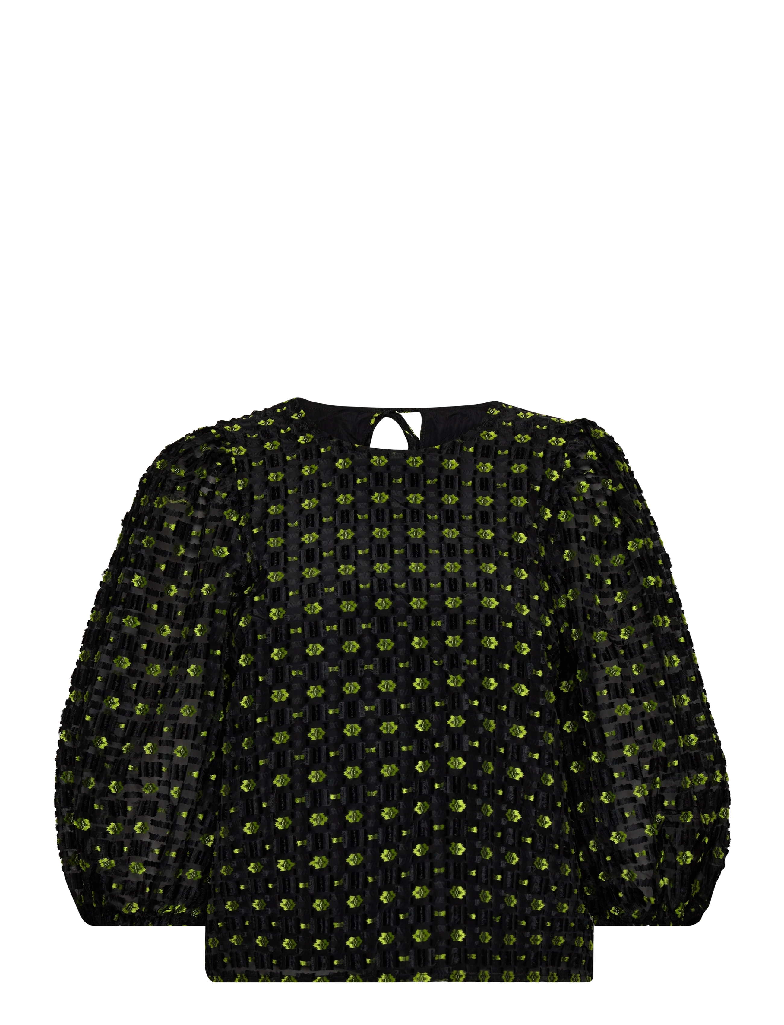 Minus - MSLeandra 3/4 Sleeve Jacquard Blous - macaw green jacquard - 1