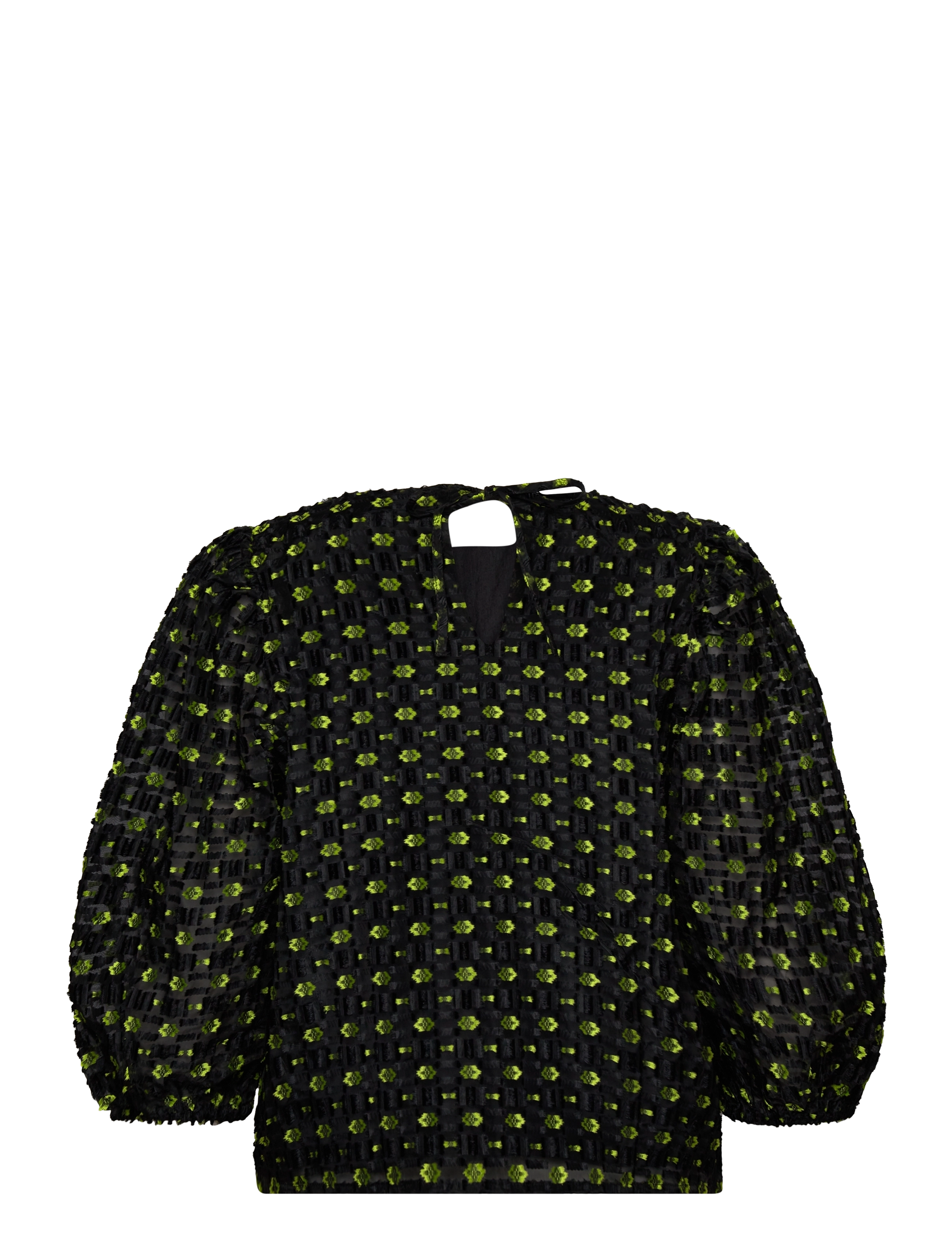 Minus - MSLeandra 3/4 Sleeve Jacquard Blous - macaw green jacquard - 2
