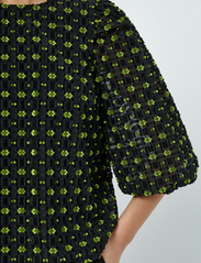 Minus - MSLeandra 3/4 Sleeve Jacquard Blous - palaidinės ilgomis rankovėmis - macaw green jacquard - 5