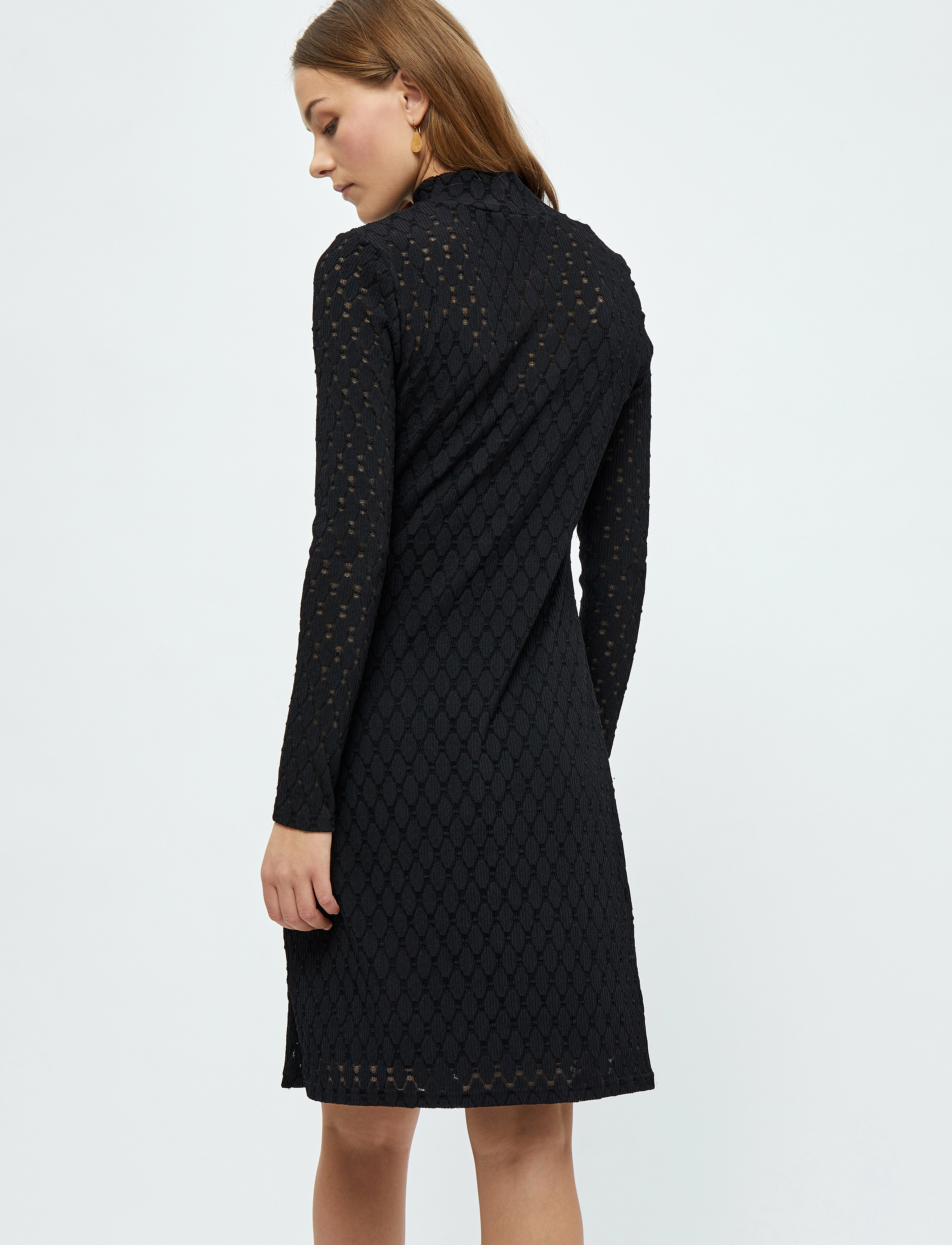 Minus - MSAcella Turtle Neck Midi Dress - sort - 4