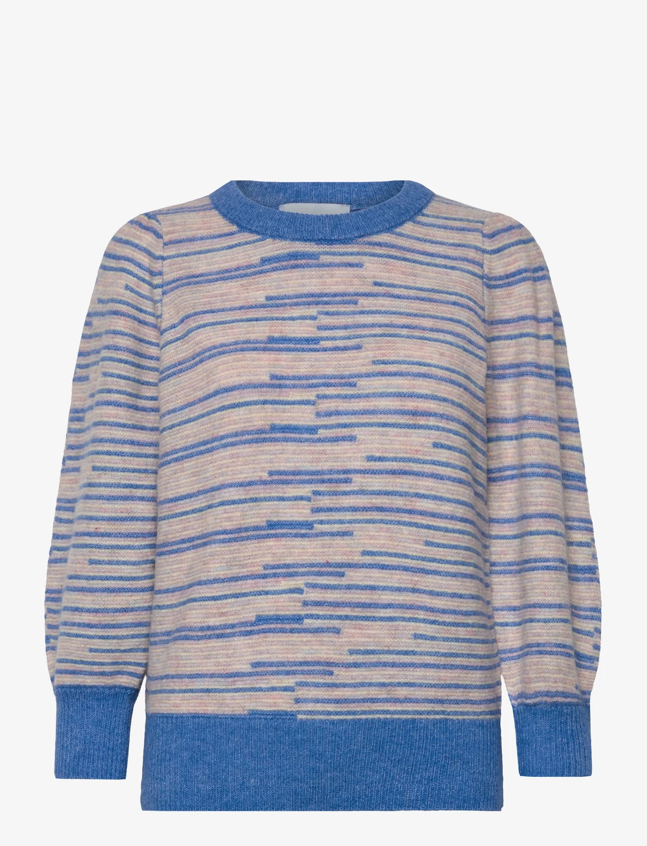 Minus - Marilou 3/4 Sleeve Knit Pullover - trøjer - dresden blue stripe - 0