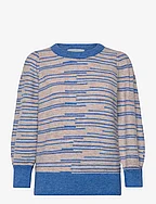 Marilou 3/4 Sleeve Knit Pullover - DRESDEN BLUE STRIPE
