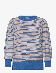 Minus - Marilou 3/4 Sleeve Knit Pullover - džemperi - dresden blue stripe - 0