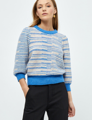 Minus - Marilou 3/4 Sleeve Knit Pullover - džemperi - dresden blue stripe - 2
