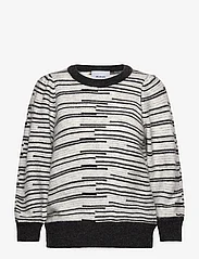 Minus - Marilou 3/4 Sleeve Knit Pullover - trøjer - high-rise grey stripe - 0