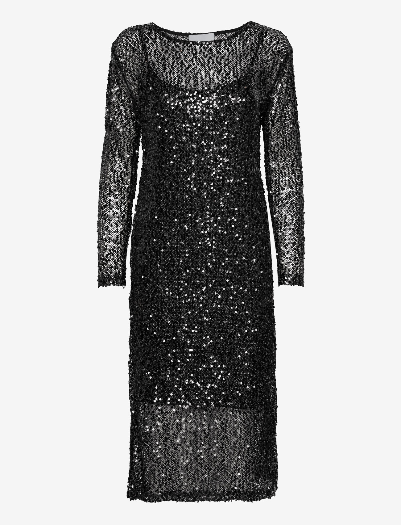 Minus - MSMera Glitter Midi Dress - sequin dresses - sort - 1