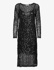 Minus - Mera Glitter Midi Dress - paljettklänningar - sort - 0