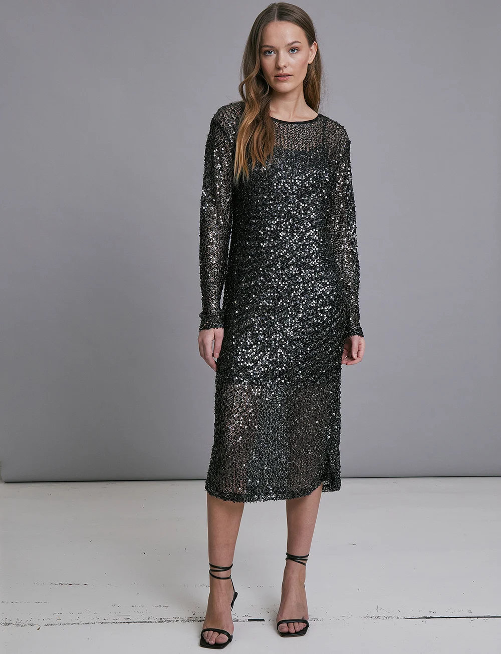 Minus - MSMera Glitter Midi Dress - litterkleidid - sort - 0