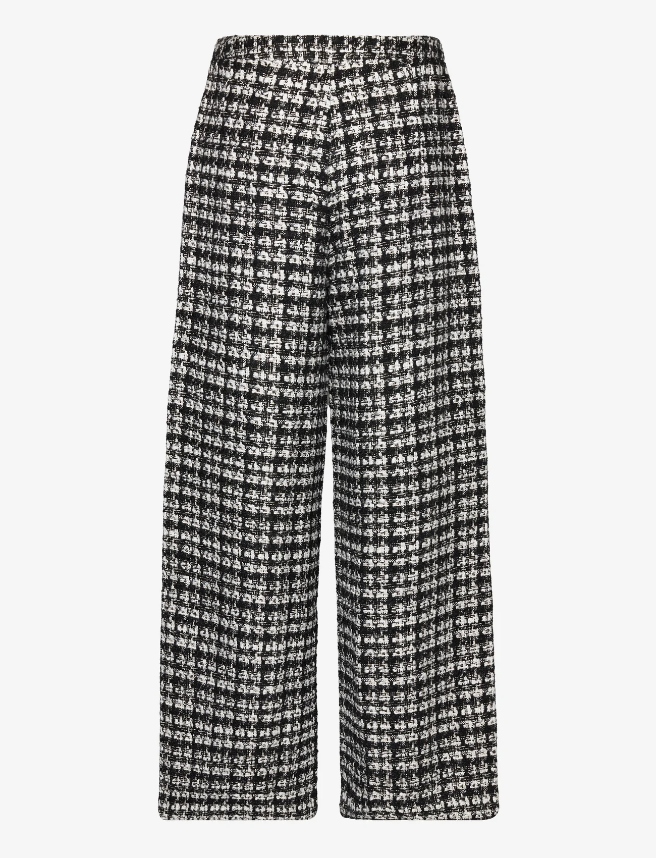 Minus - MSRenete High Waisted Wide Leg Pant - wide leg trousers - black checked - 1