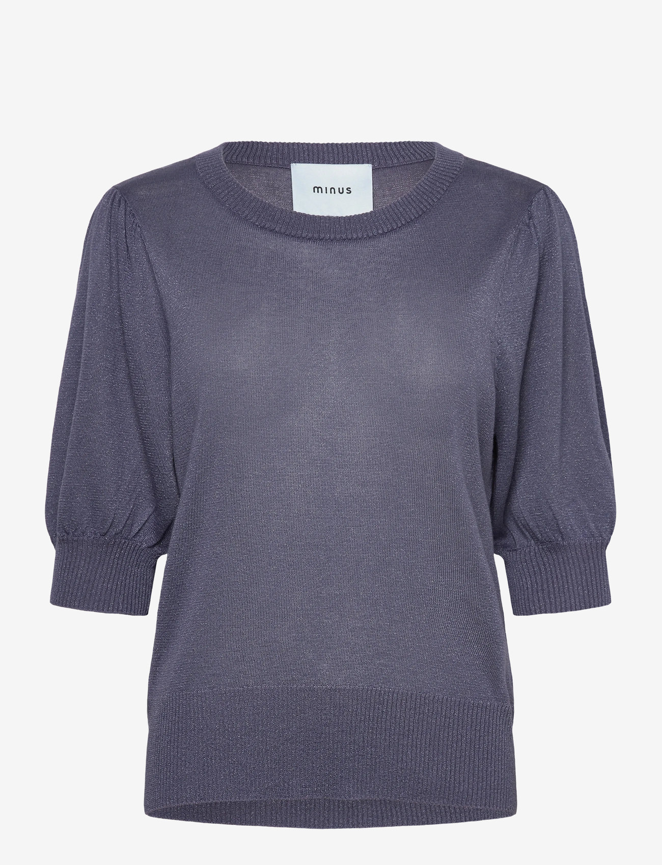 Minus - MSLiva Puff Sleeve Metallic Knit Pu - swetry - nightshadow metal. - 1