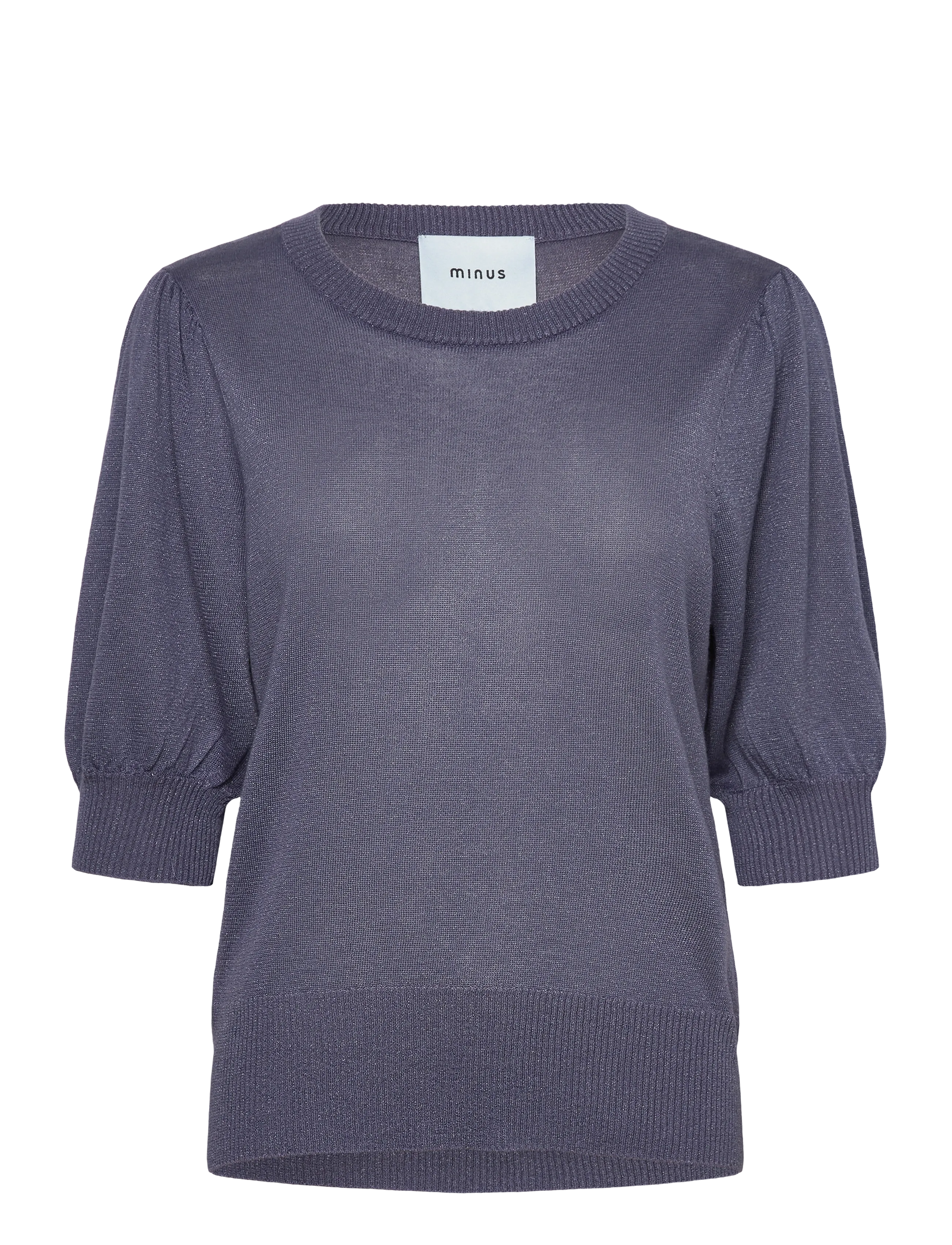 Minus MSLiva Puff Sleeve Metallic Knit Pullover - Tøj - NIGHTSHADOW METAL. / navy
