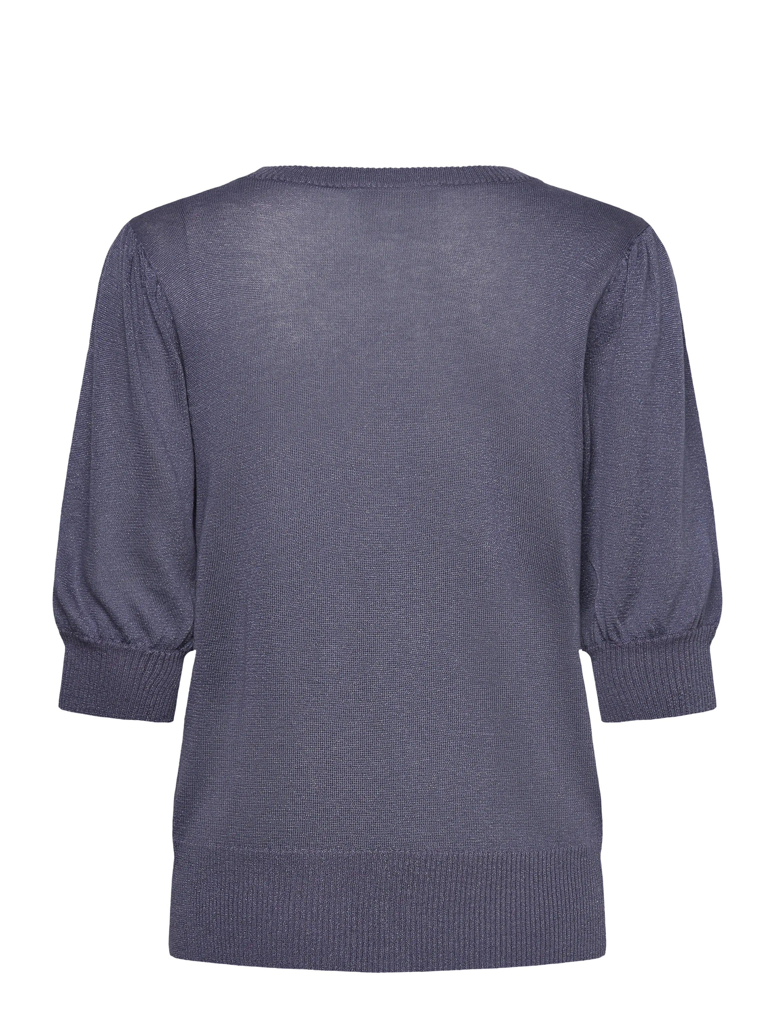 Minus - MSLiva Puff Sleeve Metallic Knit Pullover - jumpers - nightshadow metal. - 2