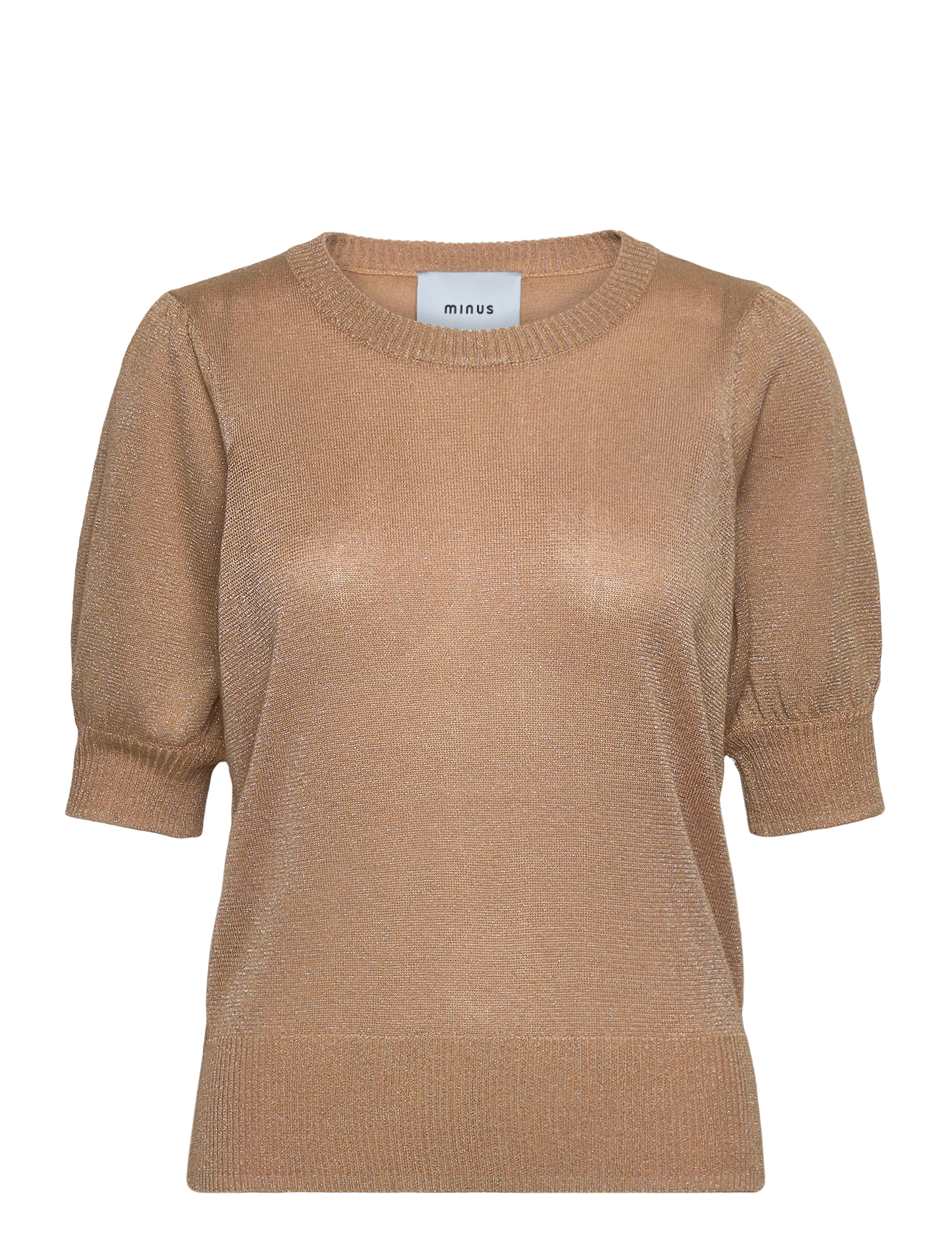 Minus MSLiva Puff Sleeve Metallic Knit Pullover - Pullover - TAN METAL. / beige