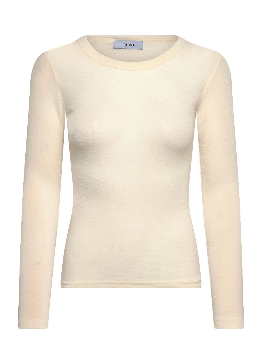 Minus - MSCally Long Sleeve Top - langärmlige tops - broken white - 1