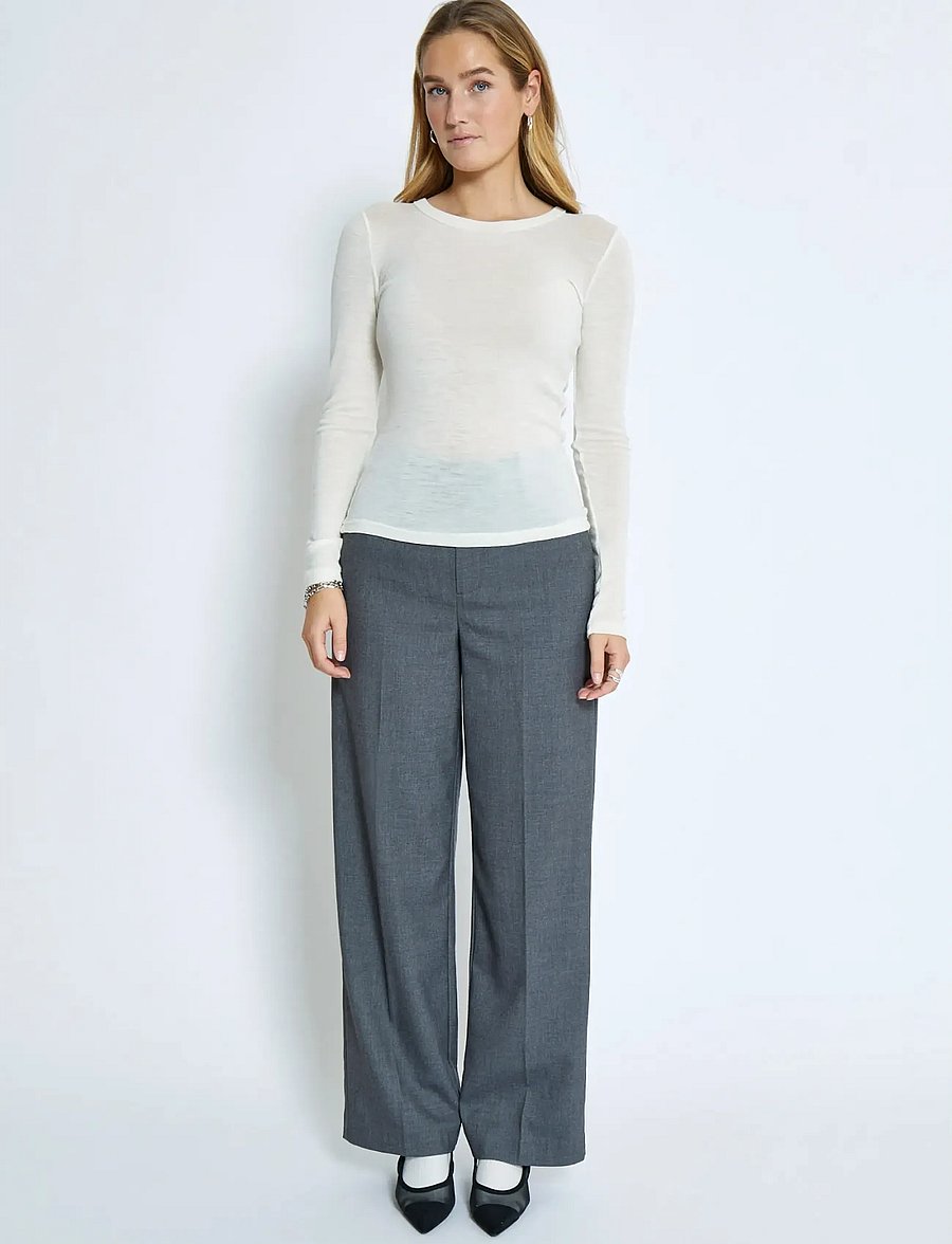 Minus - MSCally Long Sleeve Top - langärmlige tops - broken white - 4
