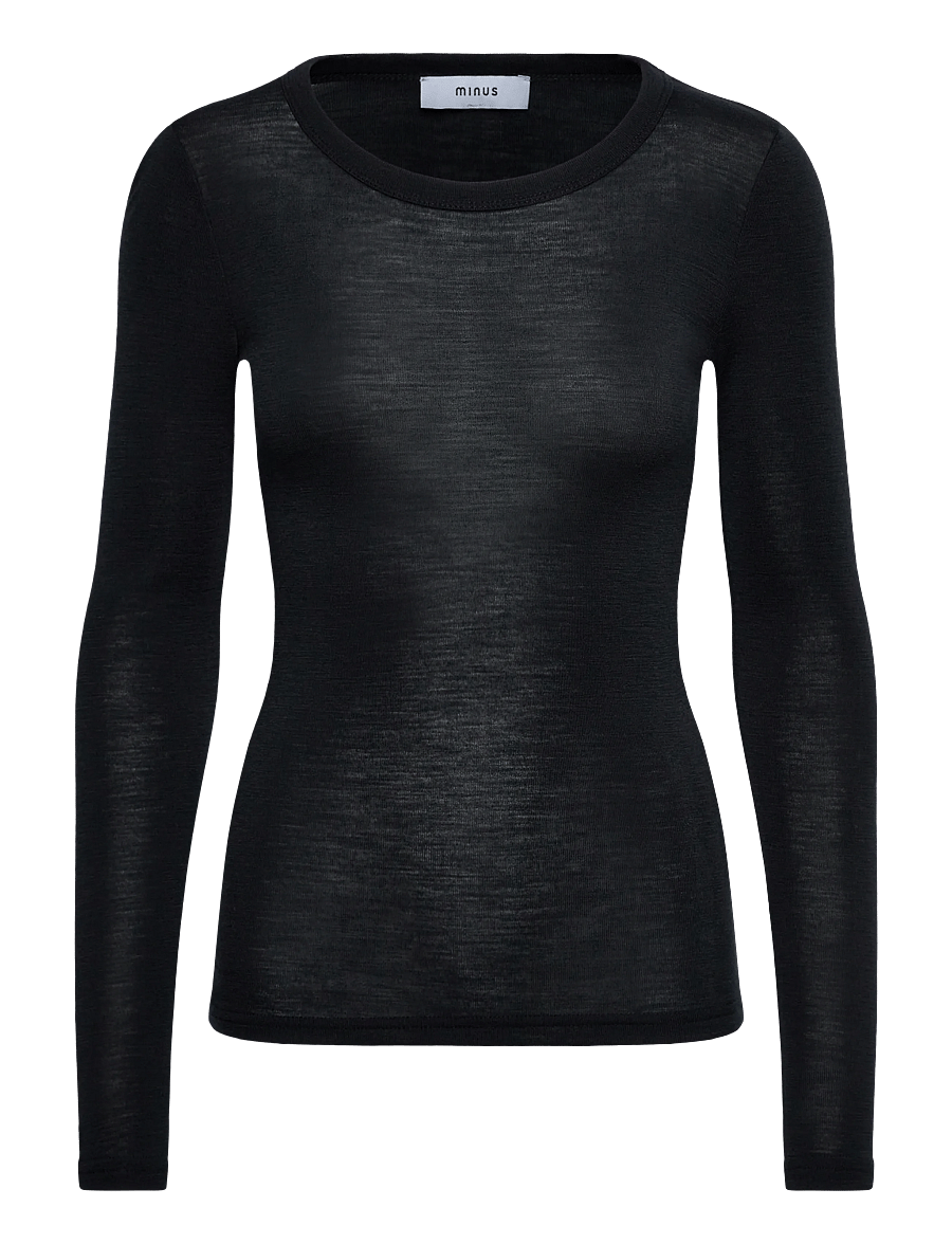 Minus - MSCally Long Sleeve Top - langärmlige tops - sort - 1