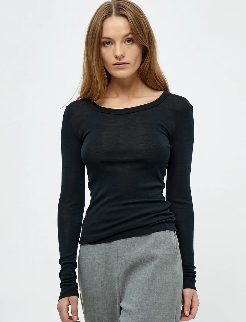 Minus - MSCally Long Sleeve Top - langärmlige tops - sort - 0