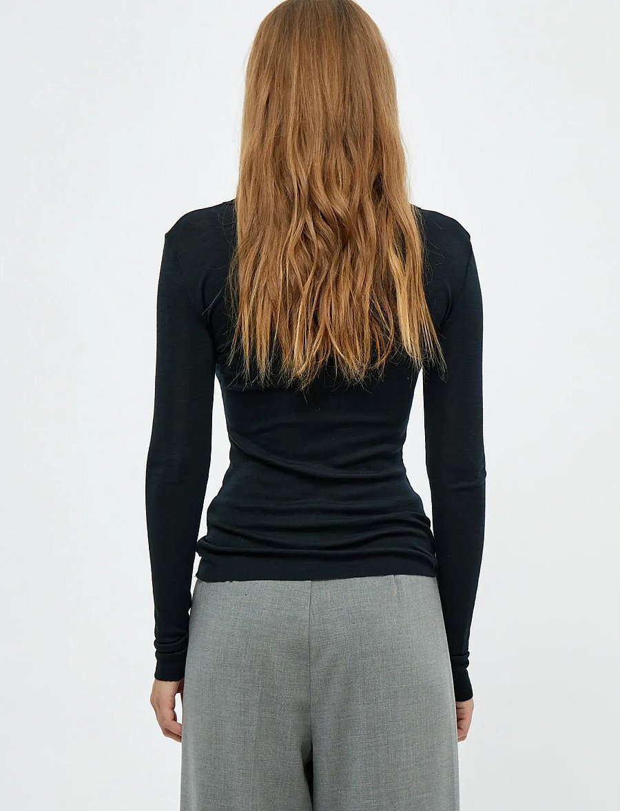 Minus - MSCally Long Sleeve Top - langärmlige tops - sort - 3