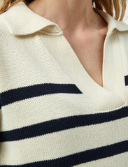 Minus - Leonie Collar Knit Pullover - striktrøjer - gardenia stripe - 7