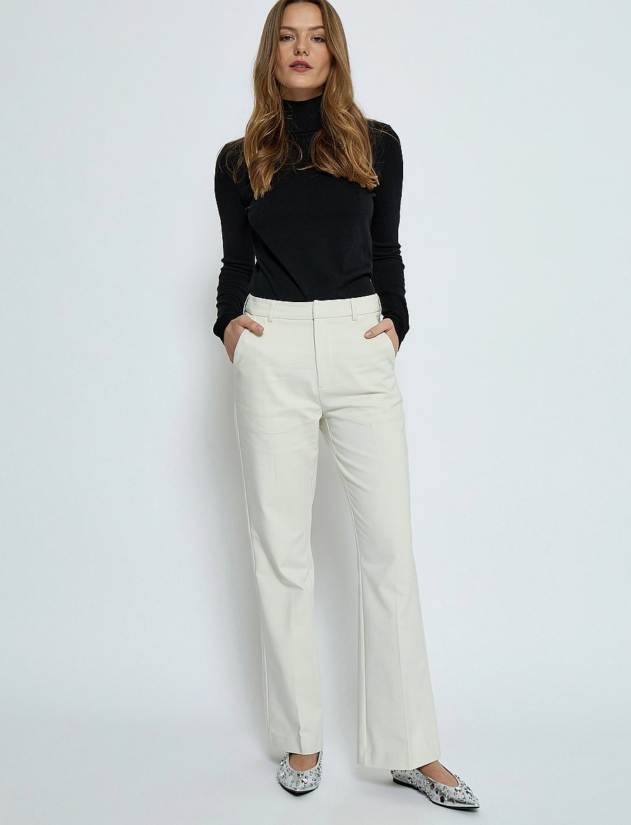 Minus - MSDexa Mid Waisted Flared Pant - schlaghosen - light birch - 0