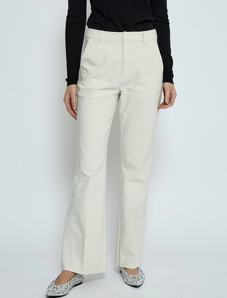 Minus - MSDexa Mid Waisted Flared Pant - schlaghosen - light birch - 5