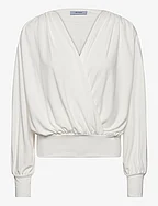 MSGasia Modal Wrap Blouse - BROKEN WHITE