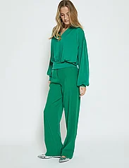 Minus - MSGasia Modal Wrap Blouse - long sleeved blouses - golf green - 4