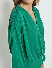 Minus - MSGasia Modal Wrap Blouse - long sleeved blouses - golf green - 5