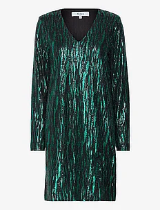 Caia V-Neck Short Glitter Dress, Minus