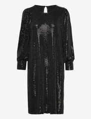 Jilana Short Dress - BLACK METALLIC